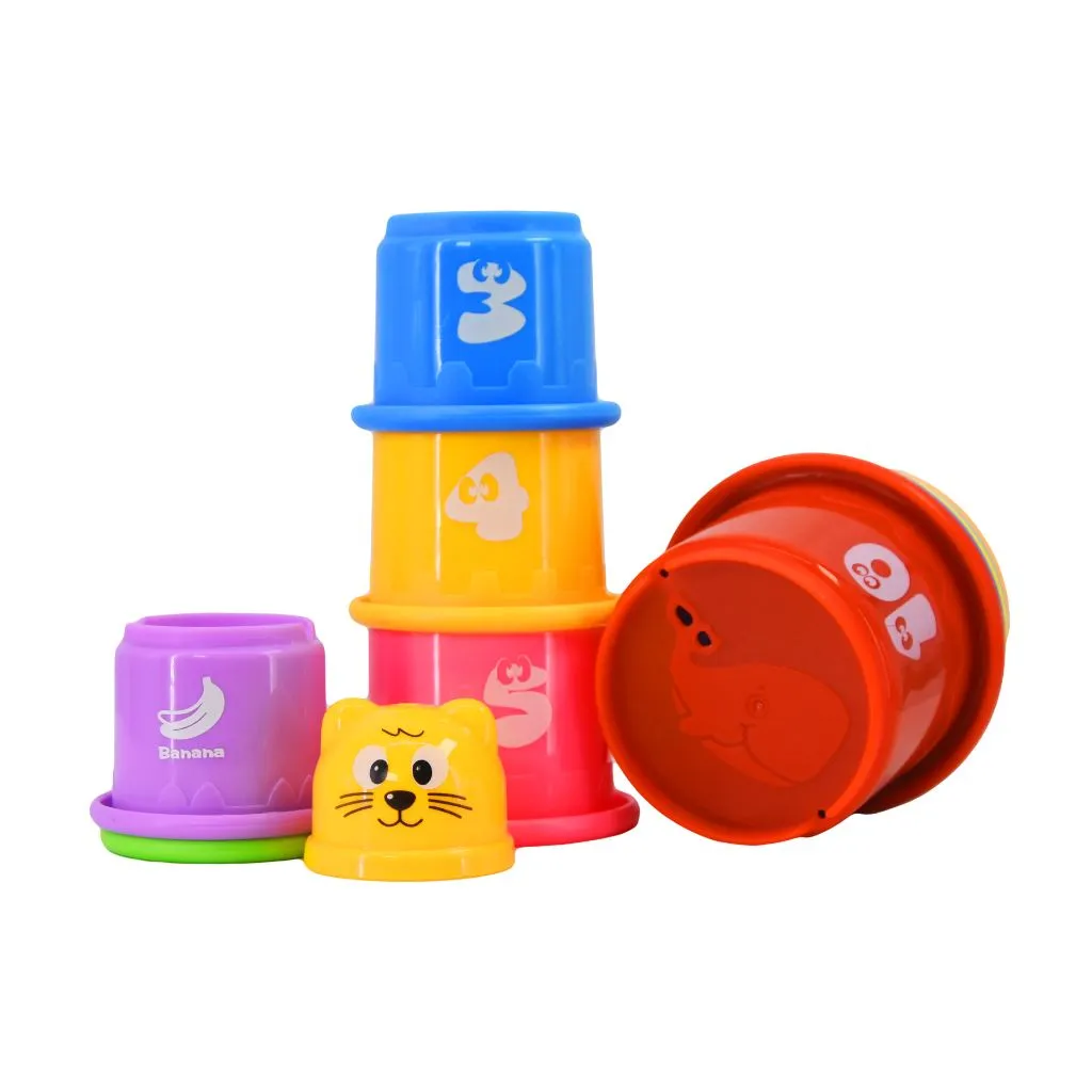 11 Pcs Building Beakers Nesting Cups Stacking Blocks Toddler Baby Bath Toy Teddy