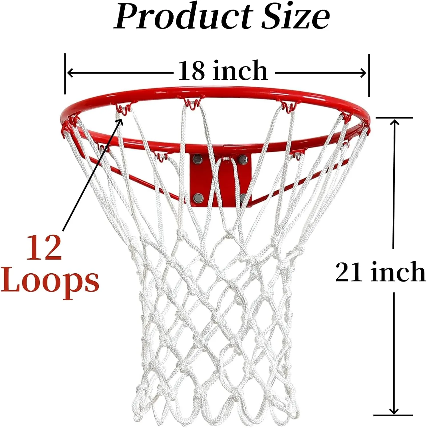 2 Pack Heavy Duty Basketball Net Replacement,2025 Upgrade Heavy Duty Basketball Net, All Weather Anti Whip,12 Loops Fits Standard Indoor or Outdoor Rims