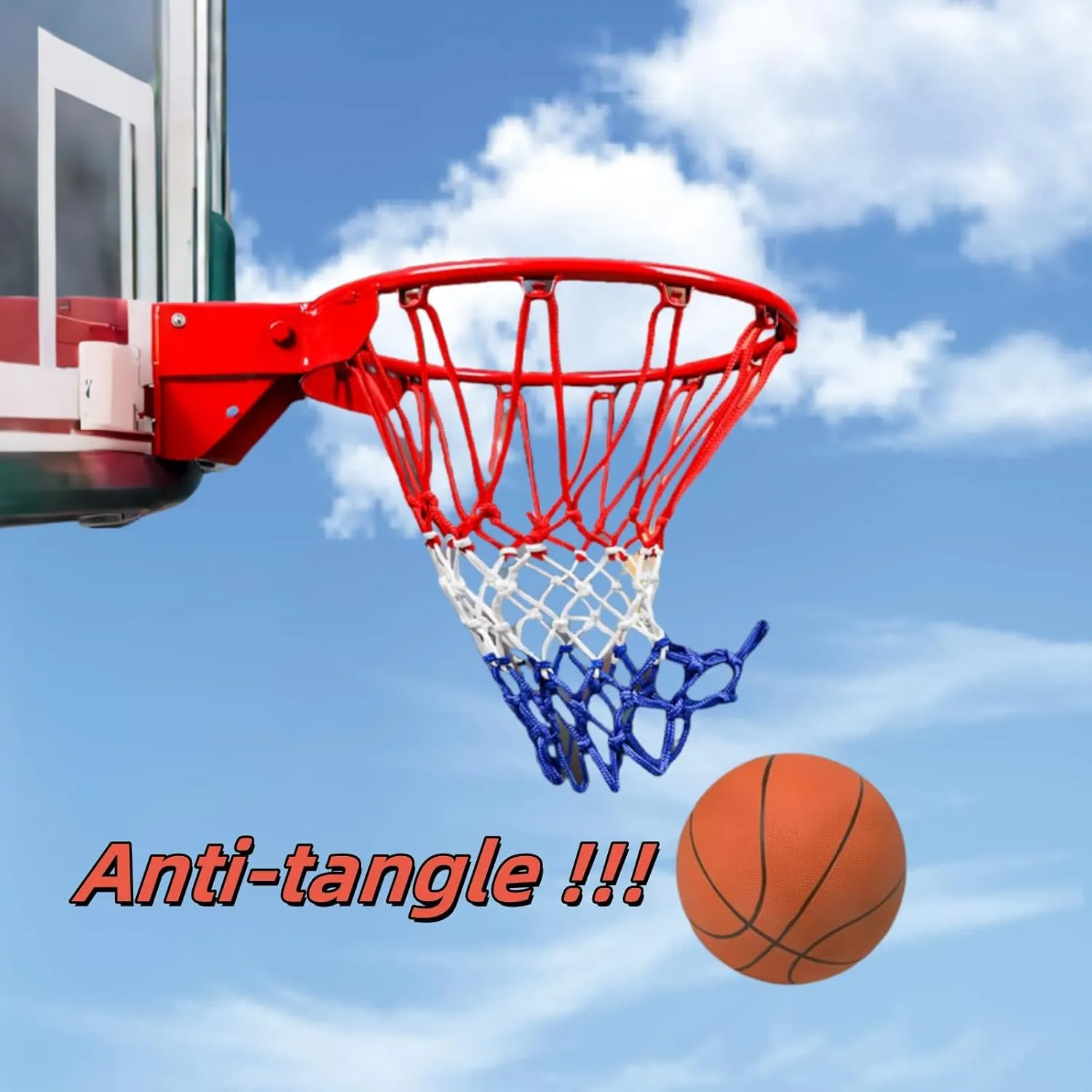 2 Pack Heavy Duty Basketball Net Replacement,2025 Upgrade Heavy Duty Basketball Net, All Weather Anti Whip,12 Loops Fits Standard Indoor or Outdoor Rims