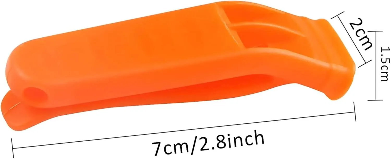 20 Pcs Emergency Safety Whistle Plastic Whistles Set with Lanyard