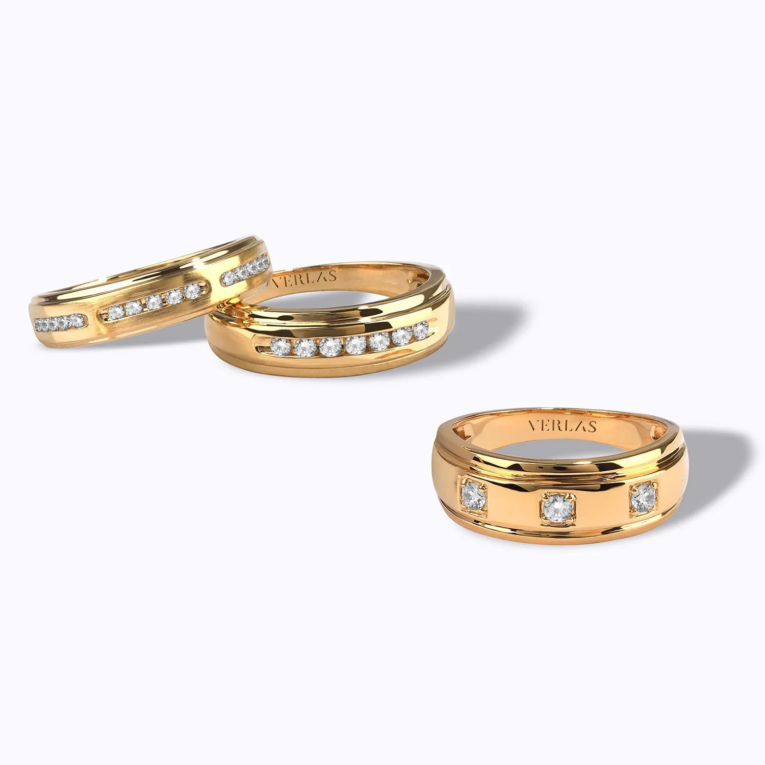 3-Stationed Round Diamond Band