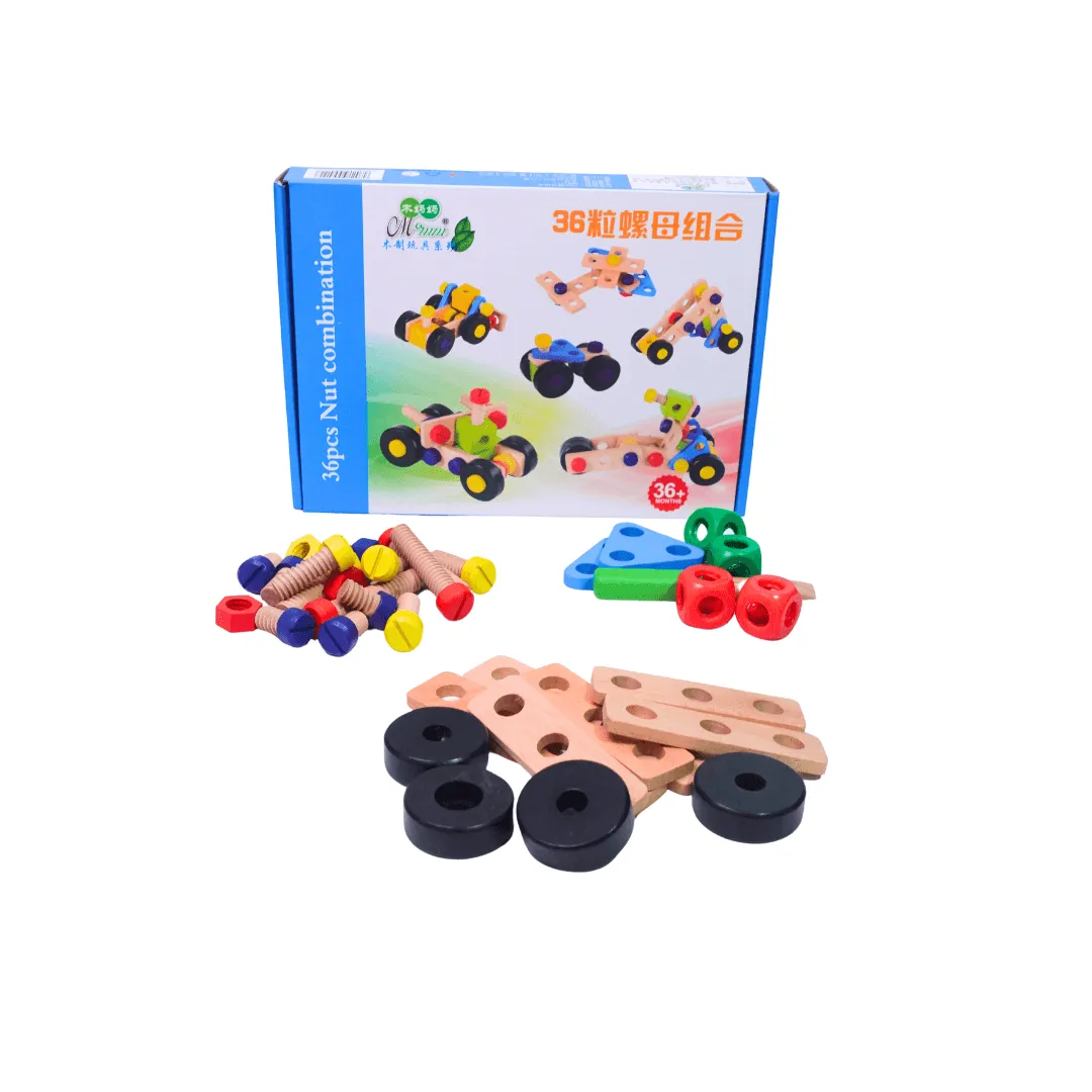 36 Pieces Nut Combination Construction Toy for Kids Age 3 