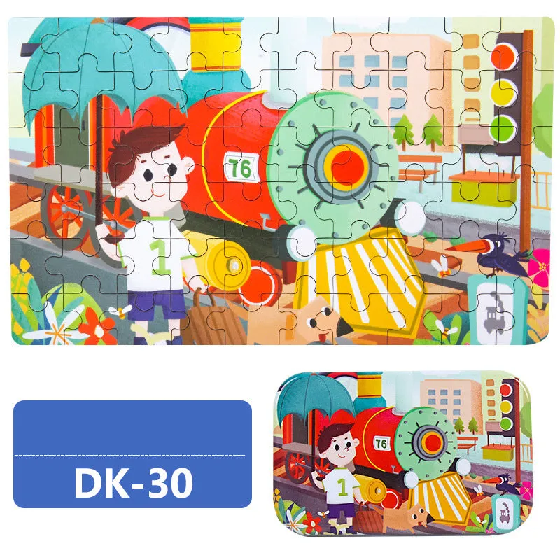 60 Piece Cartoon Animal Vehicle Jigsaw Puzzle Toy Set