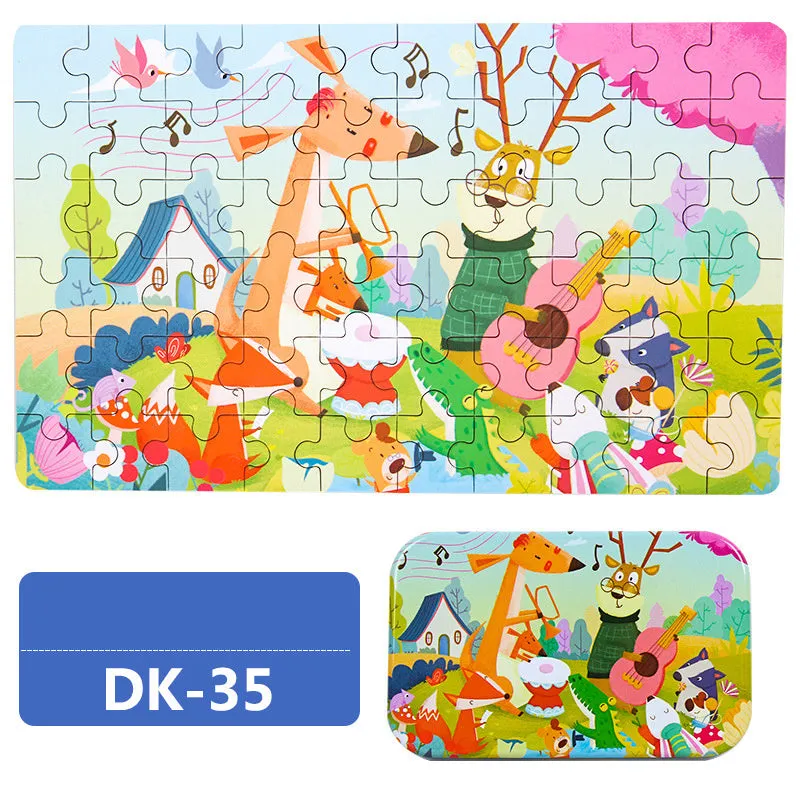 60 Piece Cartoon Animal Vehicle Jigsaw Puzzle Toy Set