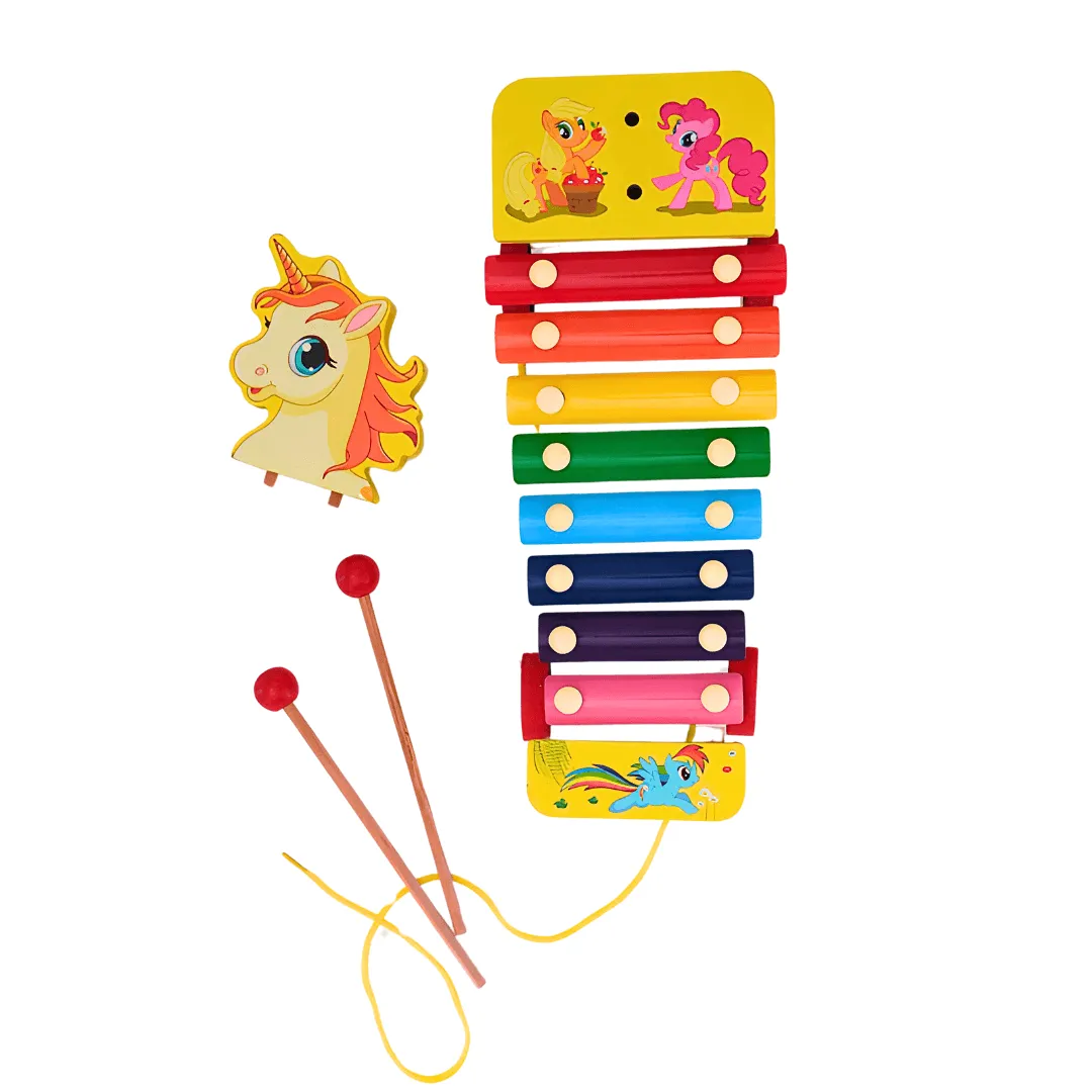 8-Quin Hand Knocks- Xylophone Toy with 8 Notes(Random design will be send)