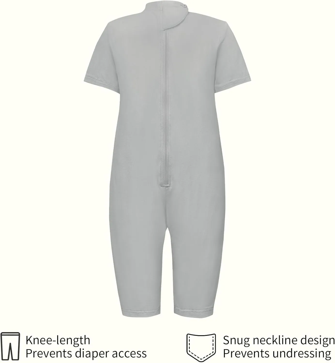 Adaptive Clothing for Kids Special Needs Autism Sensory Jumpsuit Anti-Strip Romper with Back Zipper Sizes 3-16 Years