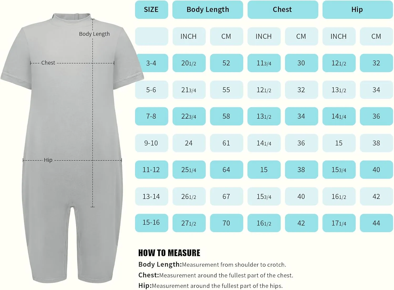 Adaptive Clothing for Kids Special Needs Autism Sensory Jumpsuit Anti-Strip Romper with Back Zipper Sizes 3-16 Years