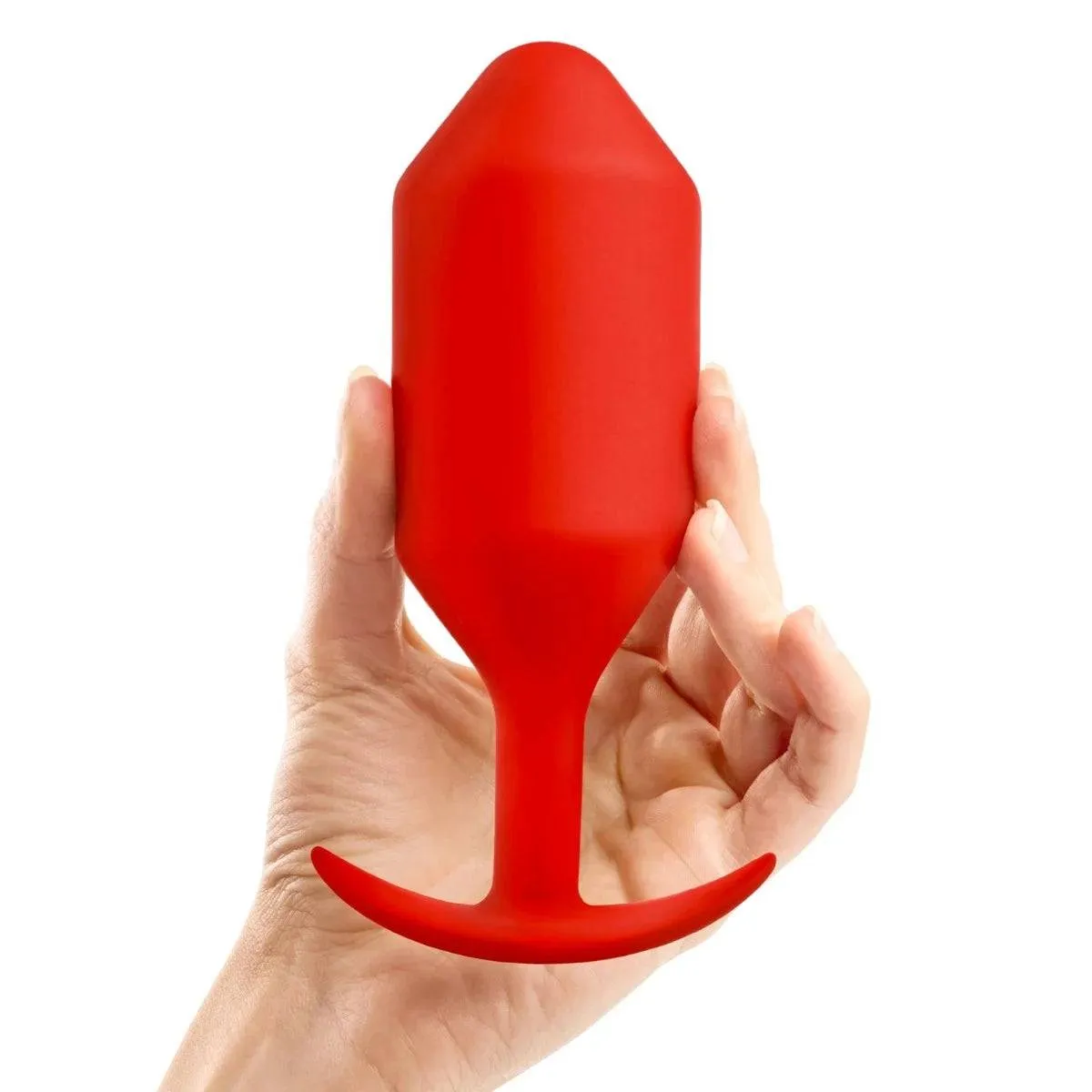 b-Vibe Snug Plug 6 Weighted Silicone Butt Plug Red