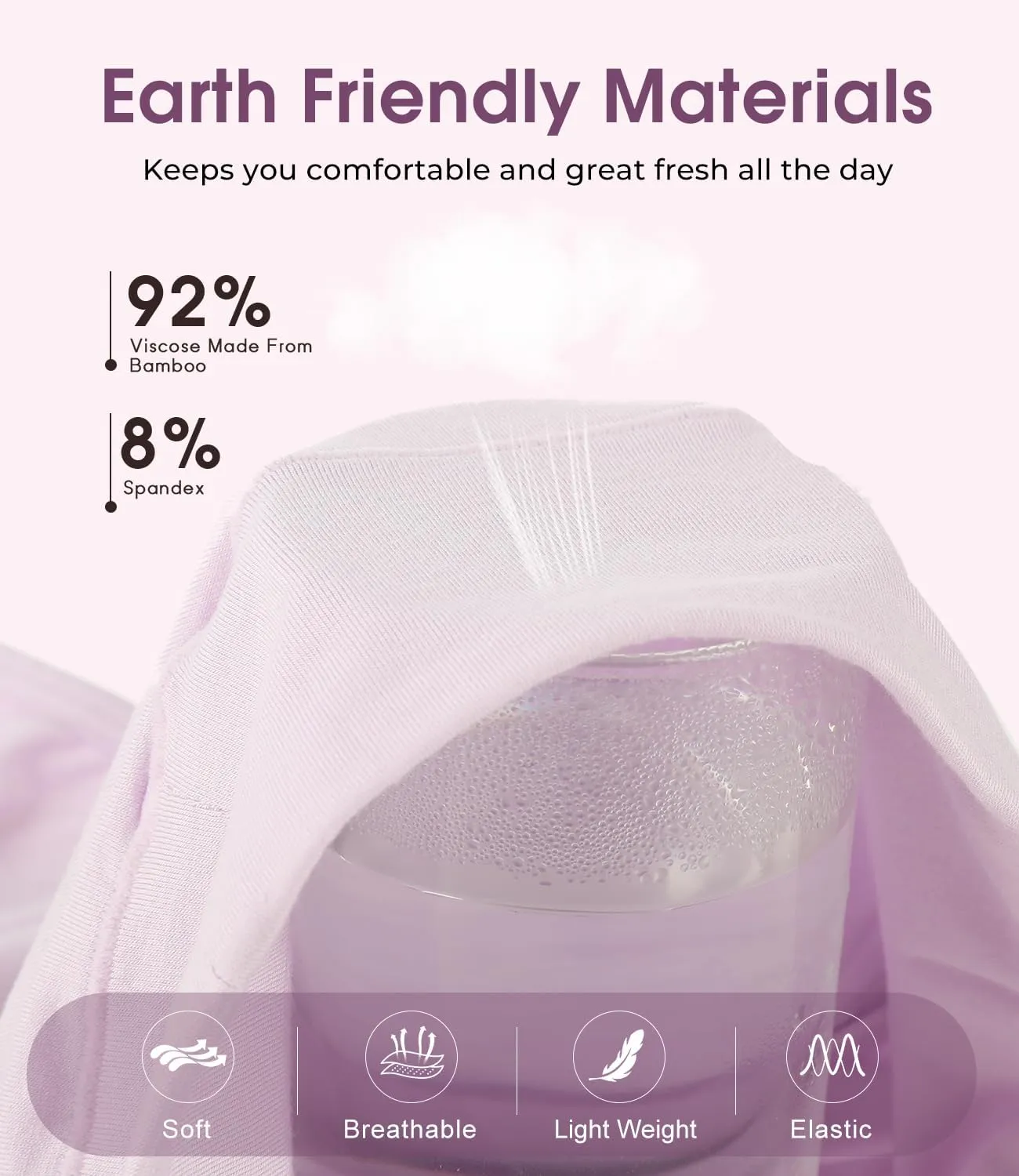 BAMBOO COOL Women's Underwear High Waisted Briefs Full Coverage Soft and Breathable Panties, 5-Pack