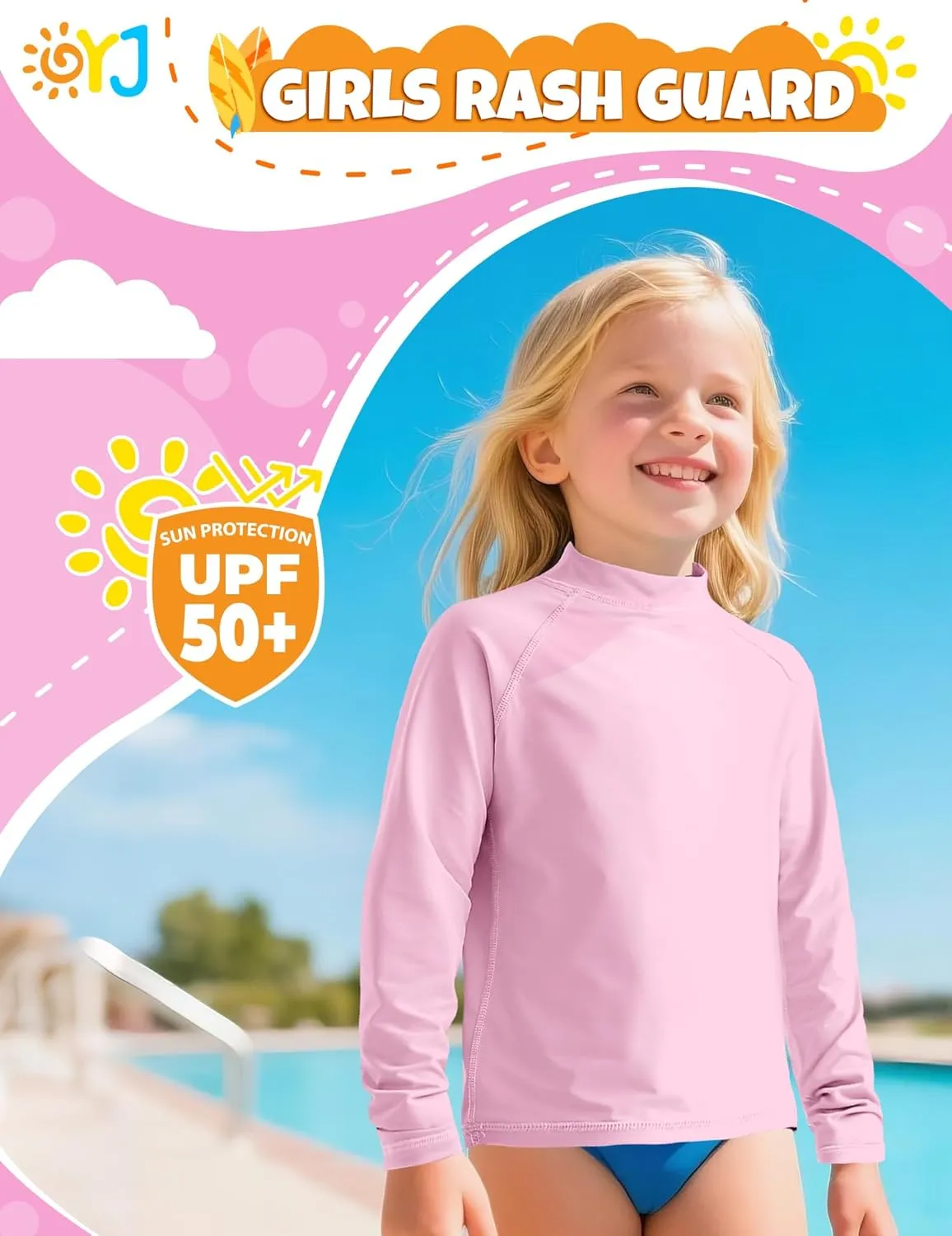 Boys Rash Guard Swim Shirt Long Sleeve Rashguard UPF  50 SPF Sun Water Surfing Shirts for Toddler Kids Youth Teen 2T-16Y