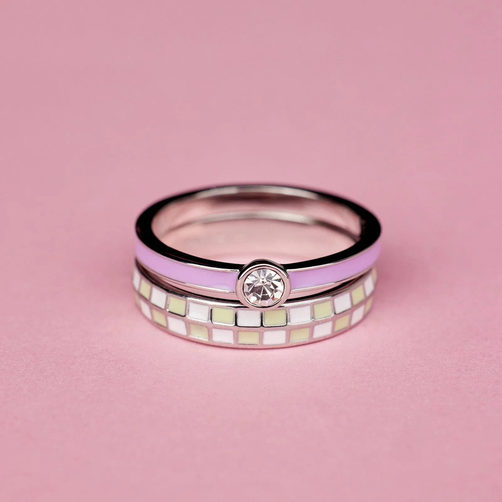 Checkerboard Ring Set