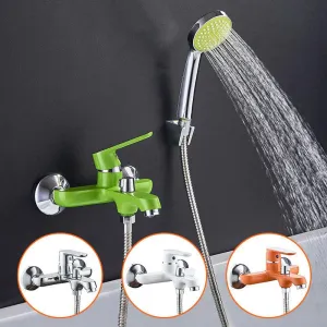 Colorful Bathtub Faucet Shower Set Lacquered Bathroom Faucet Waterfall