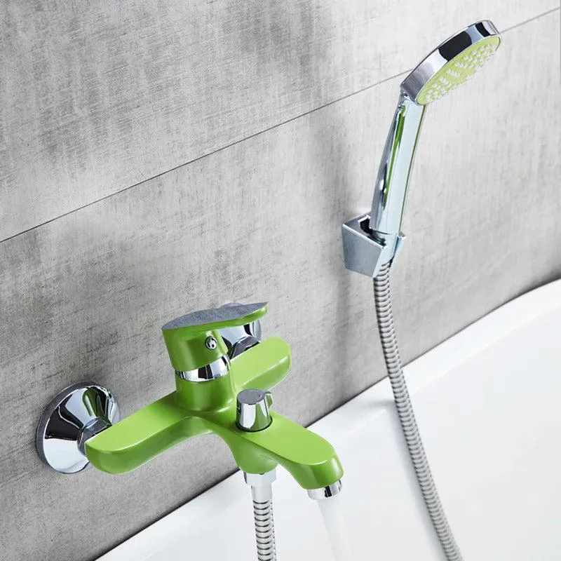 Colorful Bathtub Faucet Shower Set Lacquered Bathroom Faucet Waterfall