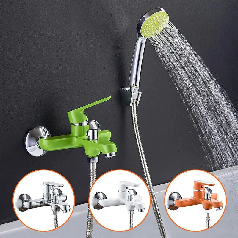 Colorful Bathtub Faucet Shower Set Lacquered Bathroom Faucet Waterfall