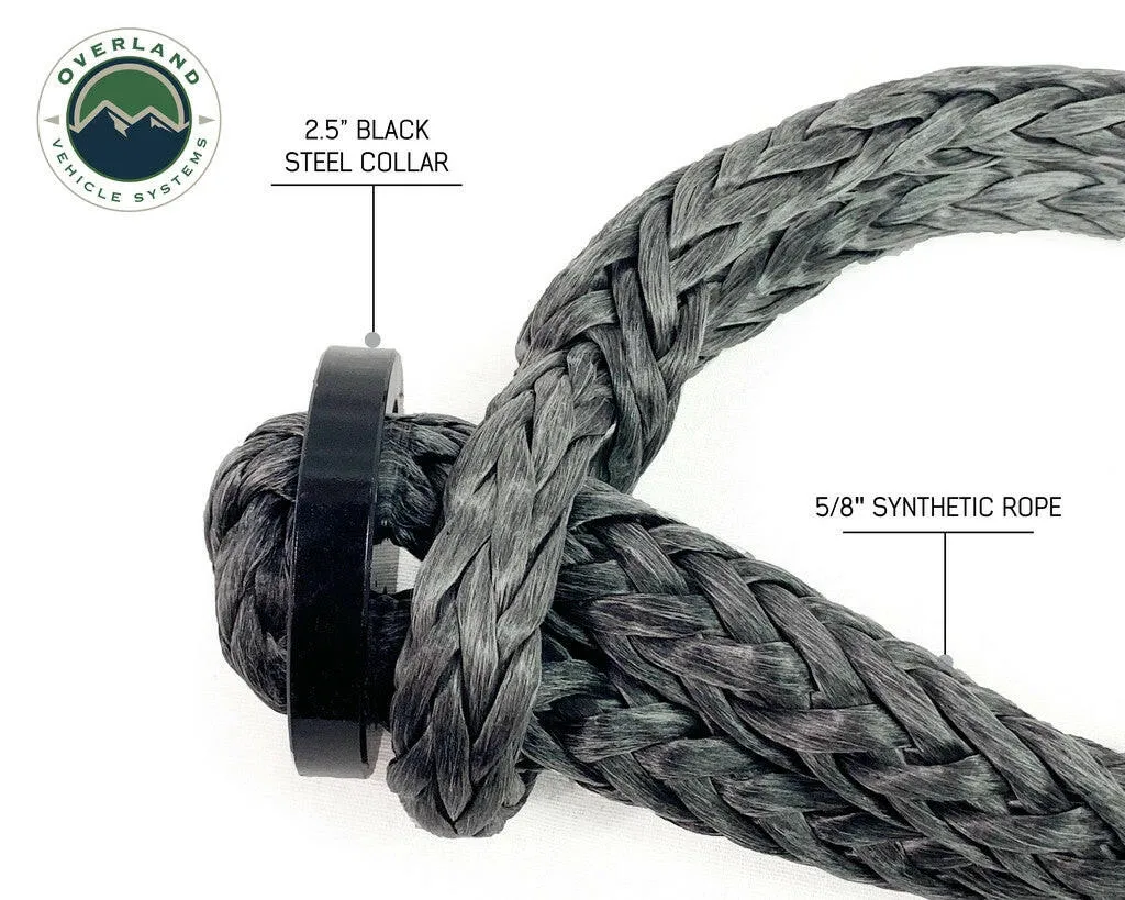 Combo Pack Soft Shackle 5/8" With Collar 44,500 lb. and Recovery Ring 6.25" 45,000 lb. Black