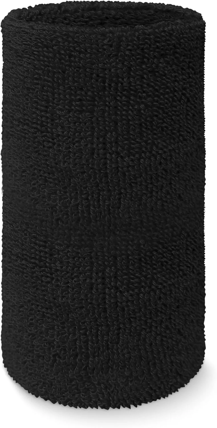 COUVER Absorbent Soft Durable 6 inch Extra Long Thick Sports Wristband Sweatband (1 Piece)