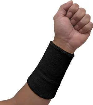 COUVER Absorbent Soft Durable 6 inch Extra Long Thick Sports Wristband Sweatband (1 Piece)