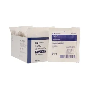 Covidien 9192A Curity Abdominal Pads with Wet Proof Barrier, Sterile, 7-1/2" x 8" Size (Pack of 216)