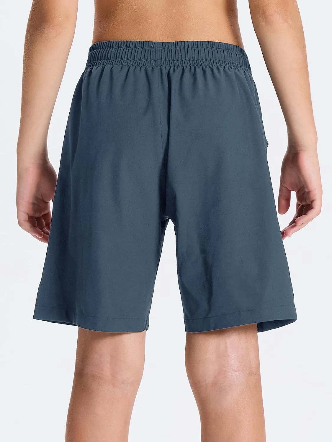 DEVOROPA Youth Boys Athletic Running Shorts Lightweight Quick Dry Sports Workout Gym Hiking Shorts Zip Pockets UPF 50 