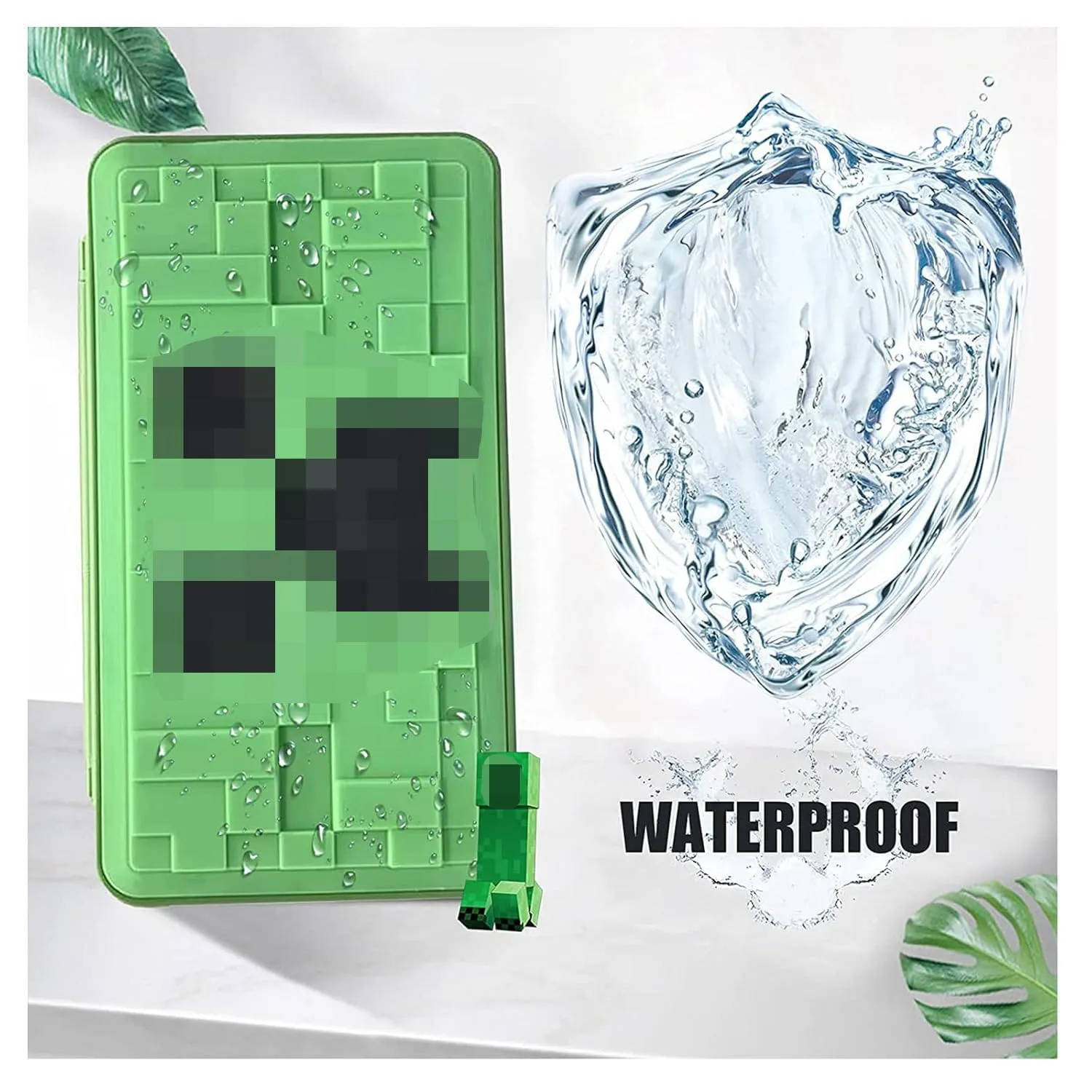 doepeBAE Game Card Case for Nintendo Switch,3D Dynamic Visual Change Game Card Holder,Creative Game Card Storage Box,Large Capacity Switch Game Card Organizer with 24 Card Slots (M Green 24)