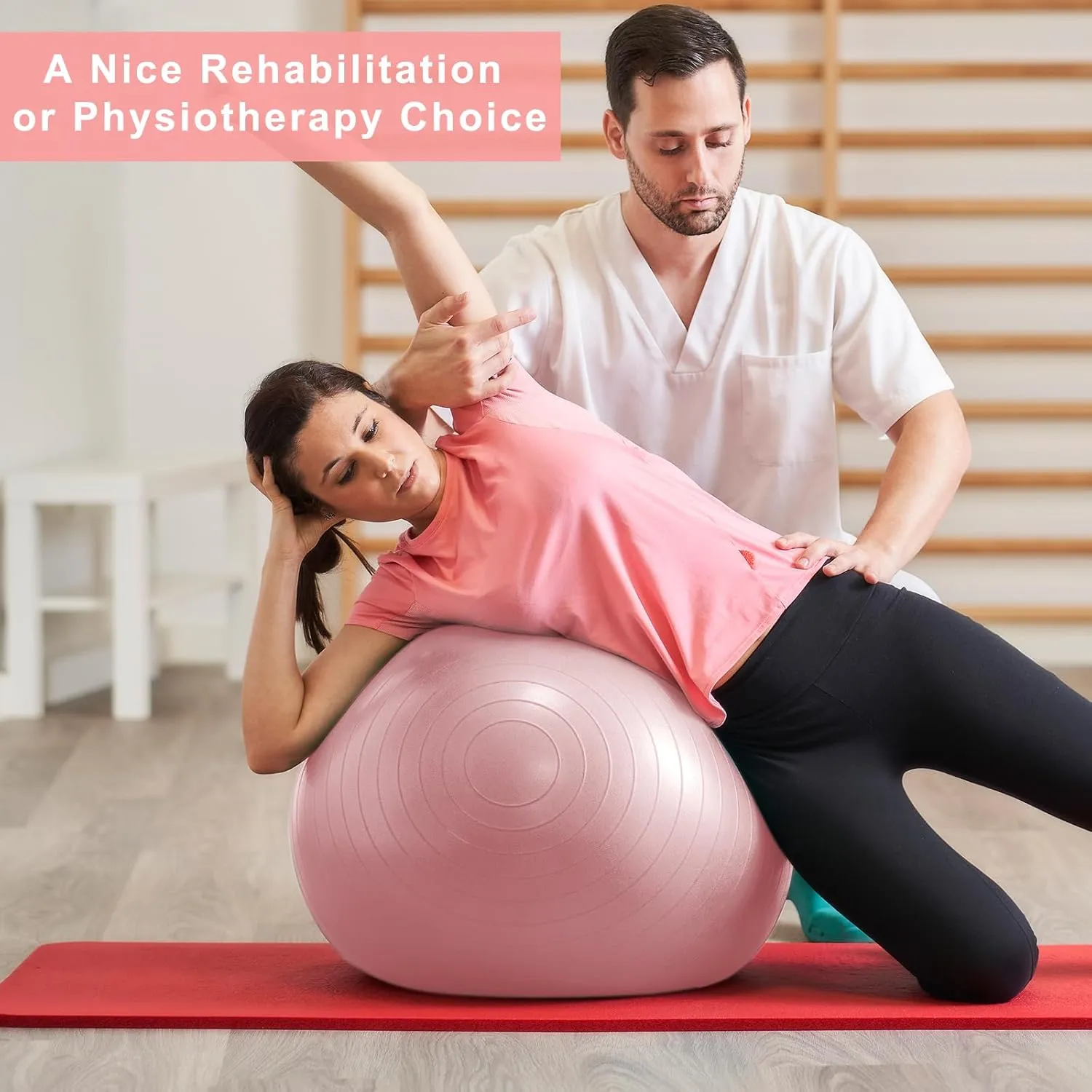 Exercise Ball, Pilates Ball for Pregnancy, Swiss Balance Ball with Pump,Multiple Sizes Stability Ball Chair for Office, Home Gym, Fitness, Workout and Physical Therapy
