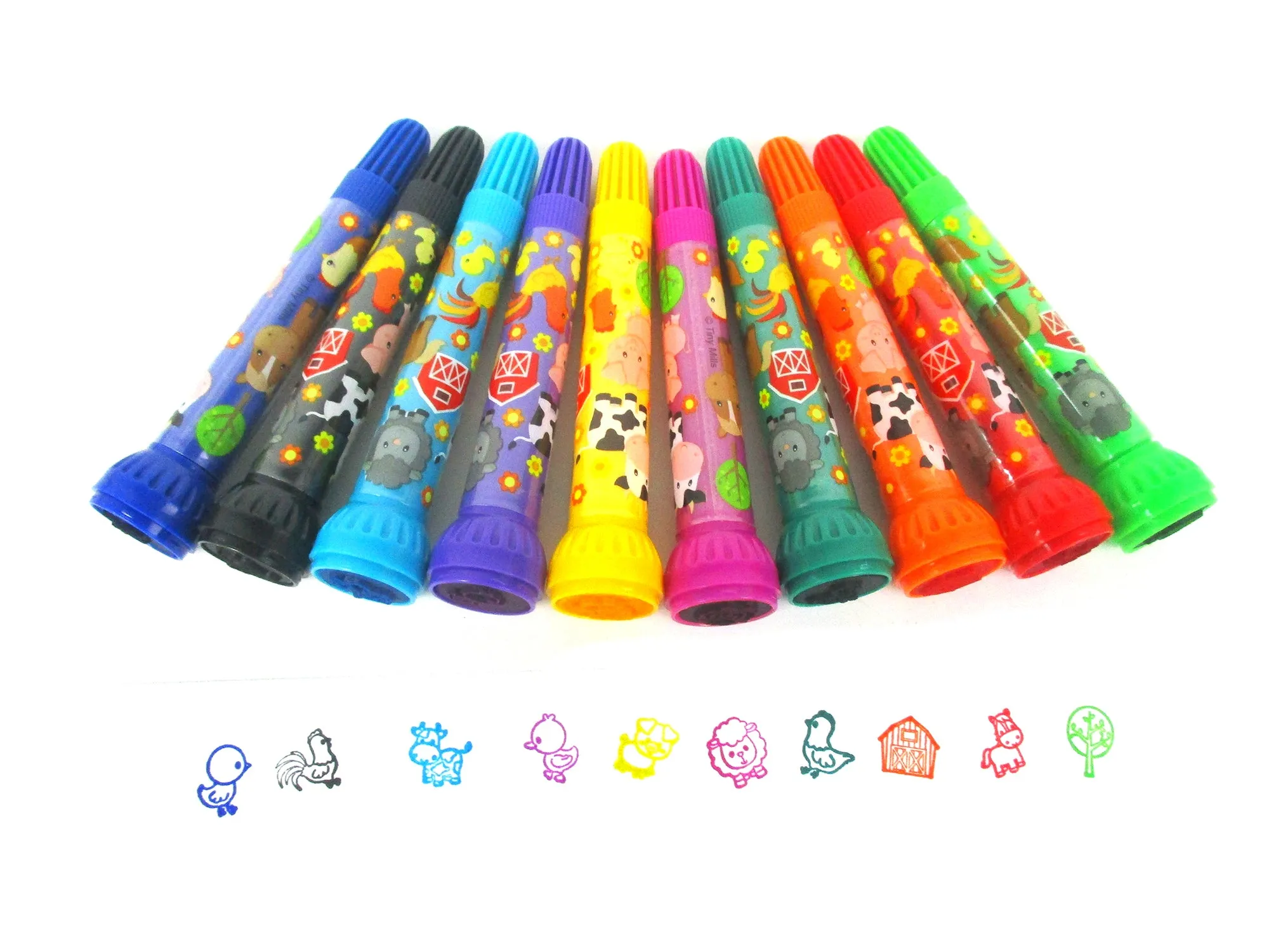 Farm Animals Stamp Marker Set - Set of 10