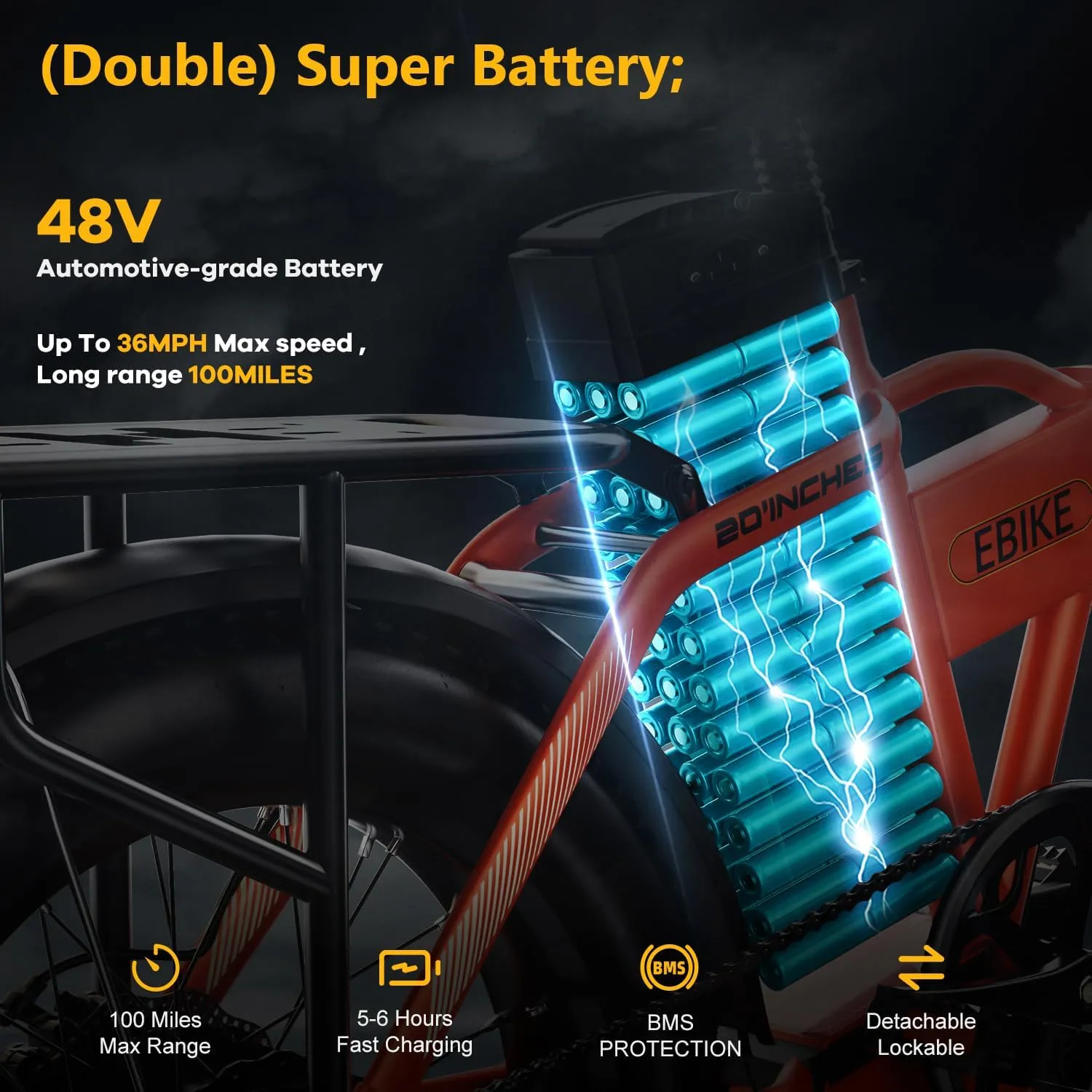 Folding Electric Bike for Adults  1000W Motor, 20"x3" Fat Tire, 80 Miles Range, All-Terrain E-Bike with 7-Speed, Front Suspension  Powerful Foldable Ebike for Commuter