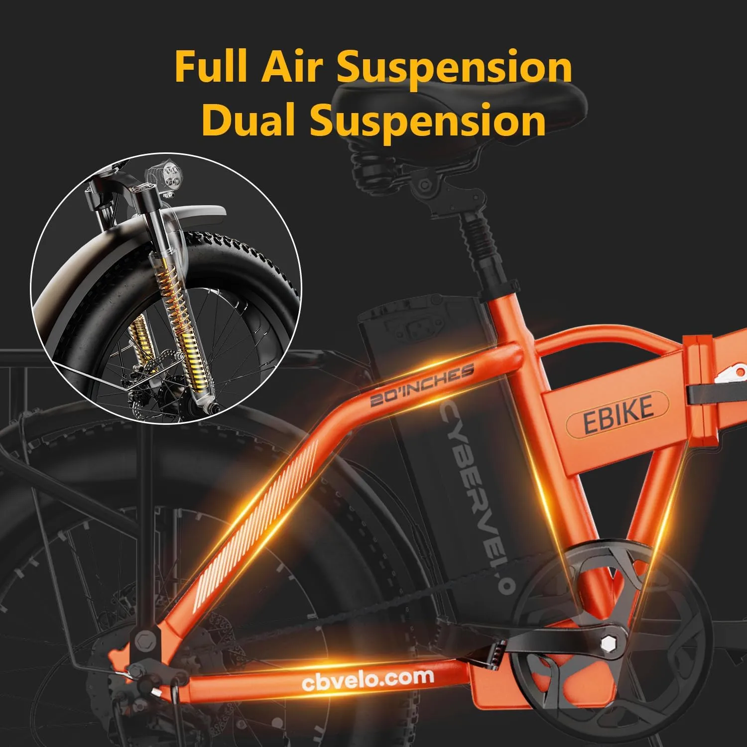 Folding Electric Bike for Adults  1000W Motor, 20"x3" Fat Tire, 80 Miles Range, All-Terrain E-Bike with 7-Speed, Front Suspension  Powerful Foldable Ebike for Commuter