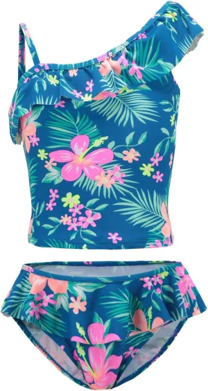 Girls Two Piece Tankini Swimsuit Hawaiian Ruffle Swimwear Bathing Suit Set
