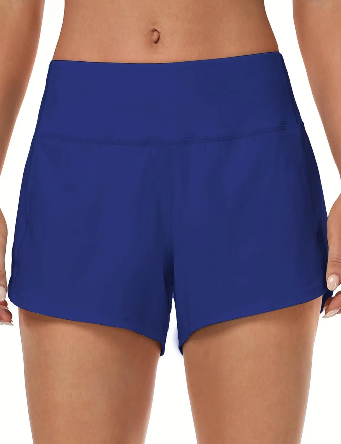 HeyNuts Focus Running Shorts for Women, Mid Waisted Athletic Shorts with Liner Workout Shorts with Zipper Pocket 4''