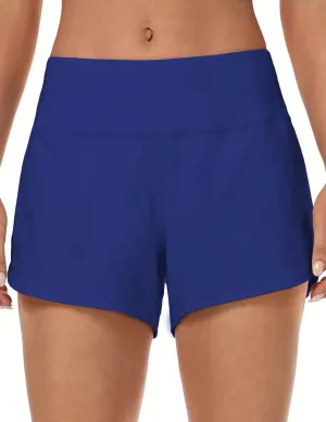 HeyNuts Focus Running Shorts for Women, Mid Waisted Athletic Shorts with Liner Workout Shorts with Zipper Pocket 4''