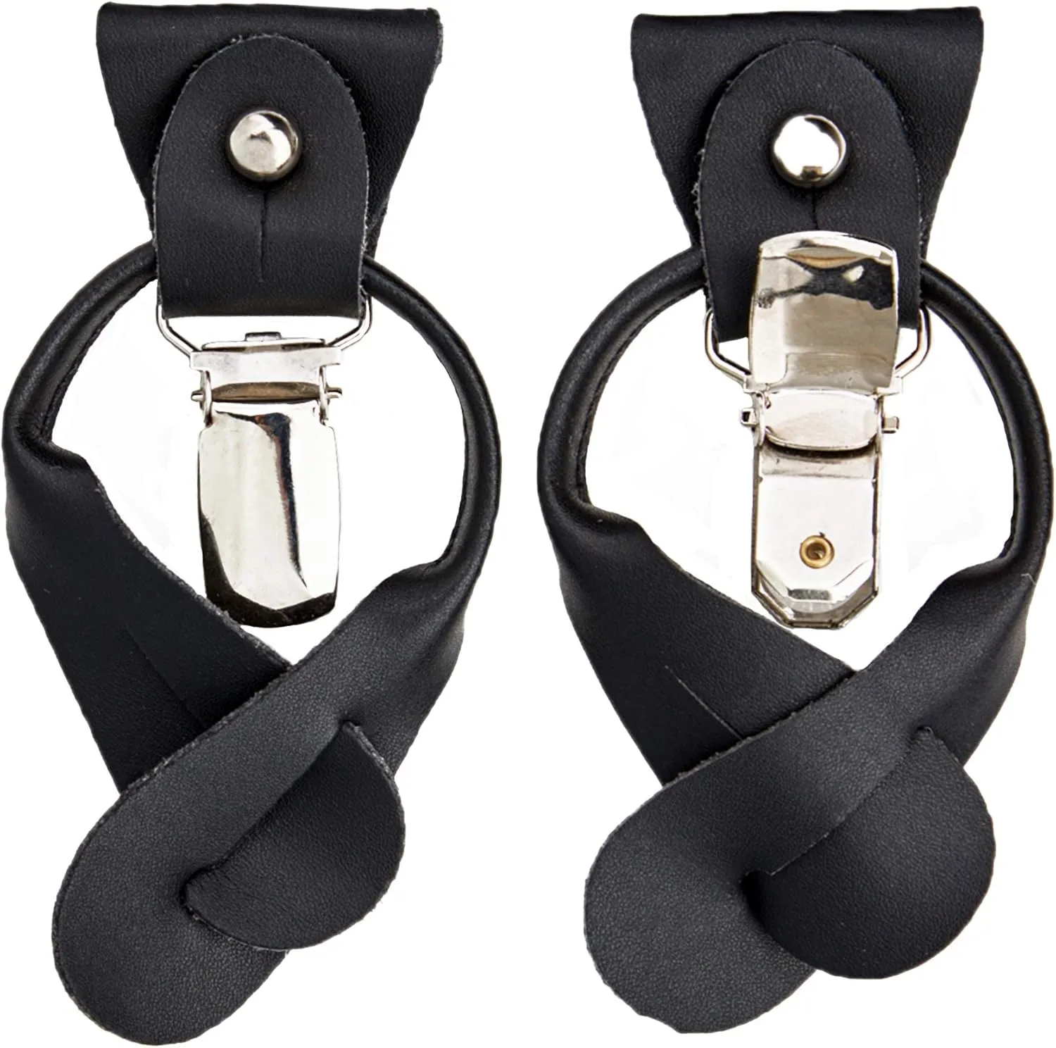 Jacob Alexander Men's Solid Fabric Suspenders Braces Convertible Leather Ends and Clips Y-Back