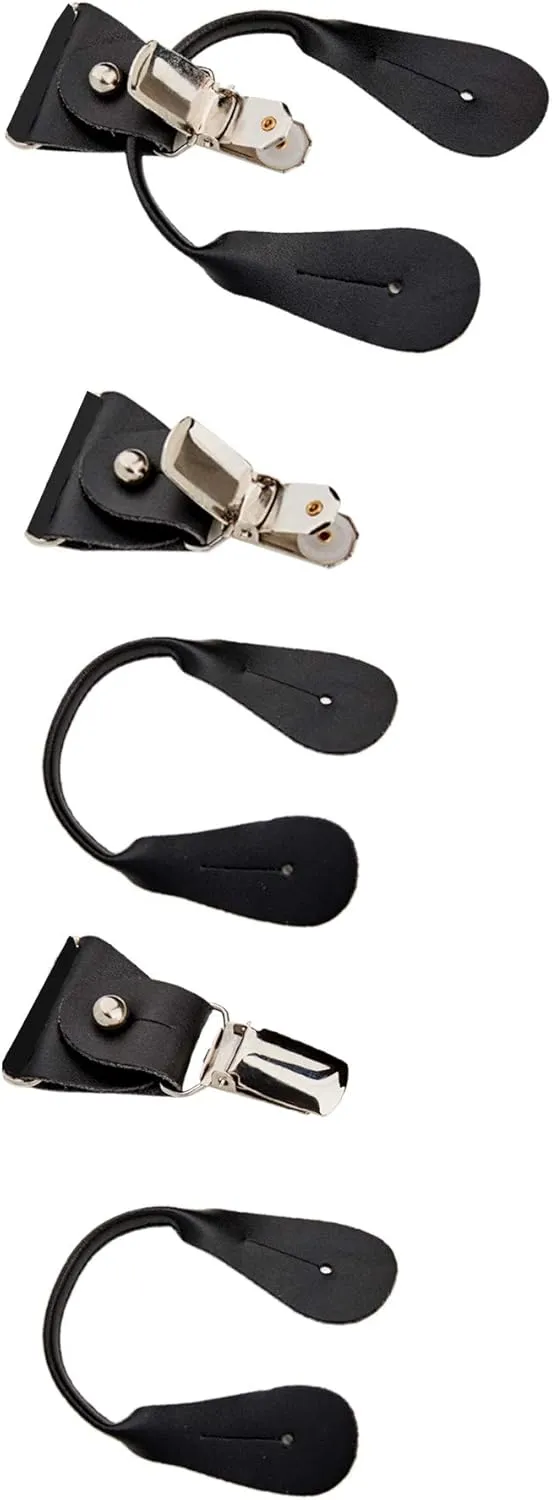 Jacob Alexander Men's Solid Fabric Suspenders Braces Convertible Leather Ends and Clips Y-Back