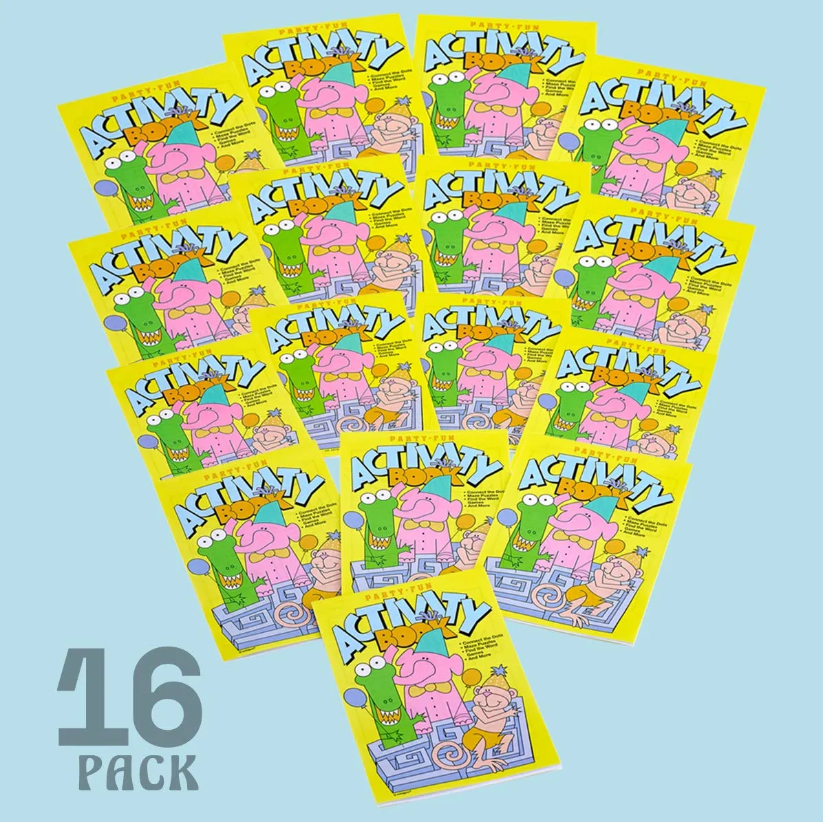 Kicko Activity Books for Parties - 16 Pack - 7 x 5 inch - for Kids, Party Favors, Stocking