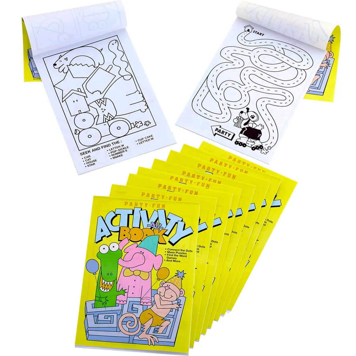 Kicko Activity Books for Parties - 16 Pack - 7 x 5 inch - for Kids, Party Favors, Stocking