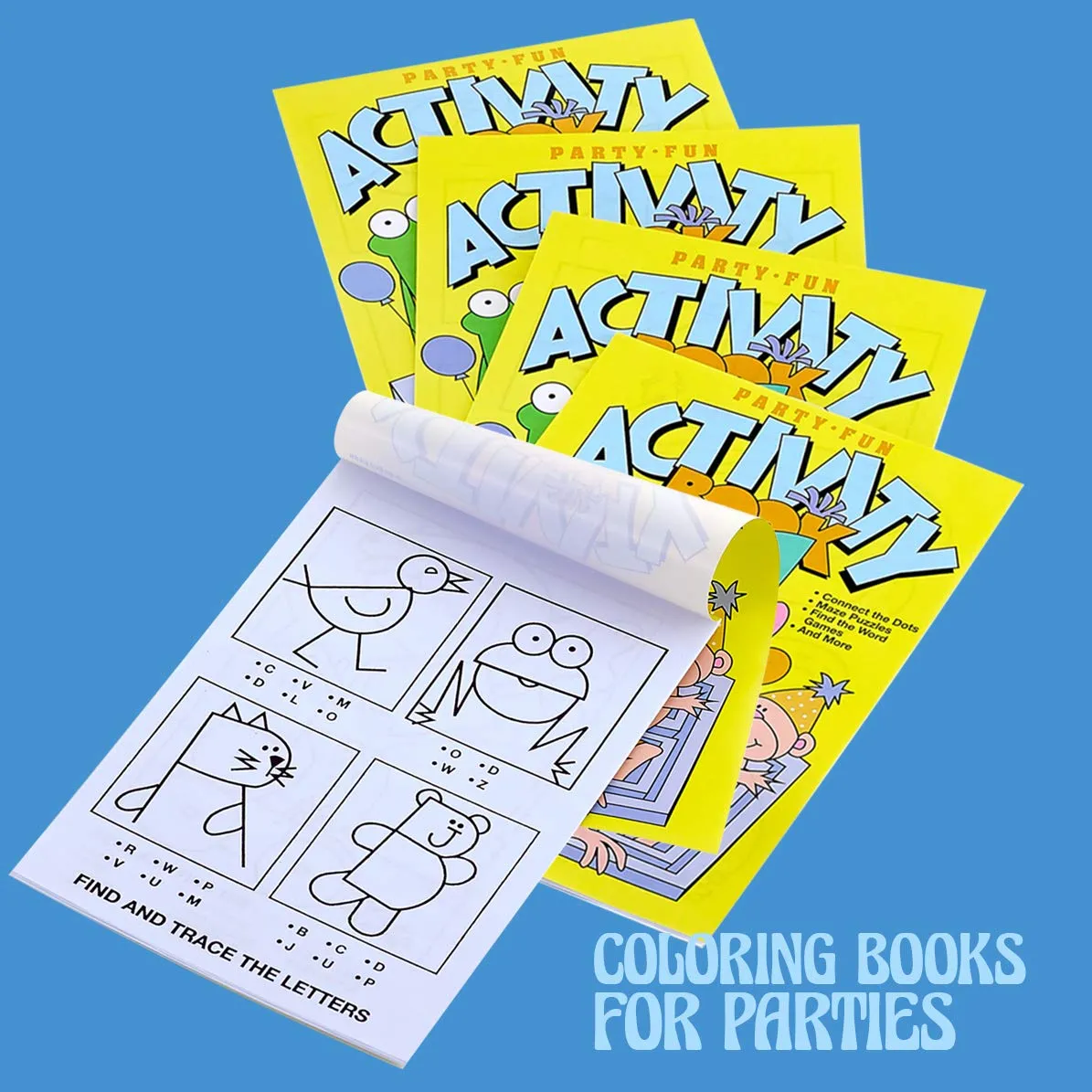 Kicko Activity Books for Parties - 16 Pack - 7 x 5 inch - for Kids, Party Favors, Stocking