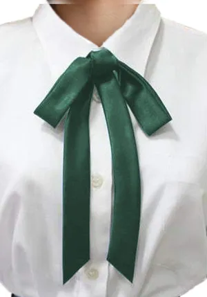 Ladies Long Pre Bow Tie Solid Color Bowtie for Women