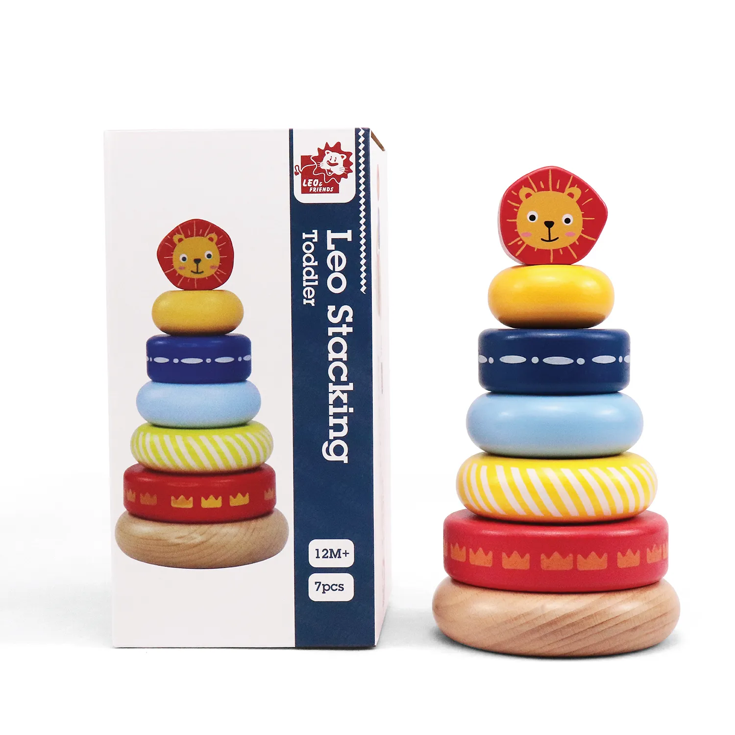 Leo Stacking Toddler Ring Tower, Made for Kids 12 Months 