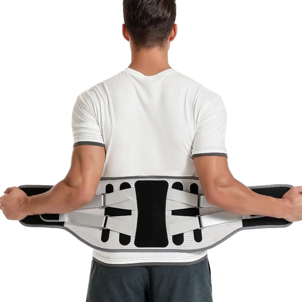 Lumbar Support Belt Lower Back Brace Disc Herniation Orthopedic Waist Support Brace Lumbar Decompression Belt With Large Area Aluminum For Lower Back Pain Relief, Sciatica (Black L)