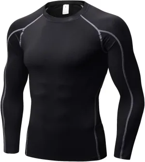 Men's Compression Shirts Long Sleeve Gym Athletic Gym Workout Undershirts Active Dry Fit Base Layer Running Top