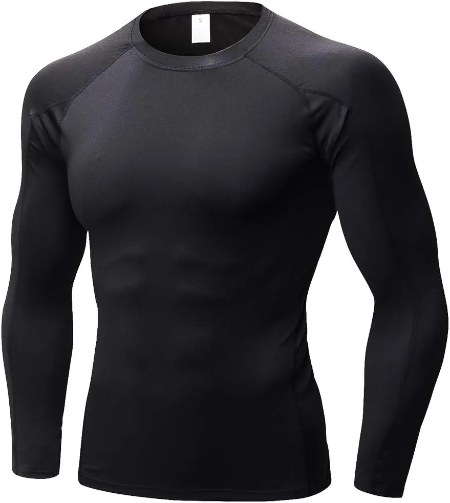 Men's Compression Shirts Long Sleeve Gym Athletic Gym Workout Undershirts Active Dry Fit Base Layer Running Top