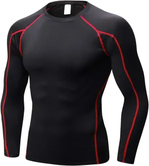 Men's Compression Shirts Long Sleeve Gym Athletic Gym Workout Undershirts Active Dry Fit Base Layer Running Top