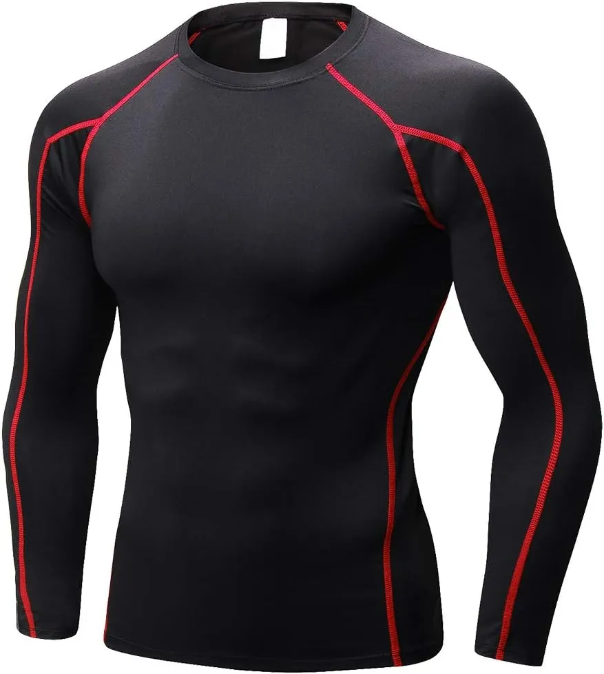 Men's Compression Shirts Long Sleeve Gym Athletic Gym Workout Undershirts Active Dry Fit Base Layer Running Top