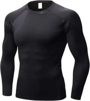 Men's Compression Shirts Long Sleeve Gym Athletic Gym Workout Undershirts Active Dry Fit Base Layer Running Top