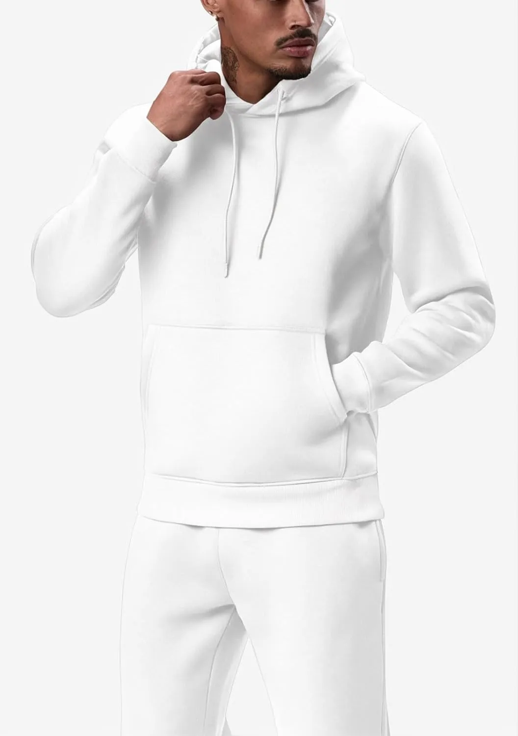 Men's Tacksuit 2-Piece Active Set:Fleece Pullover Sweatshirt and Sweatpants,Jogging Sweatsuit Outfit