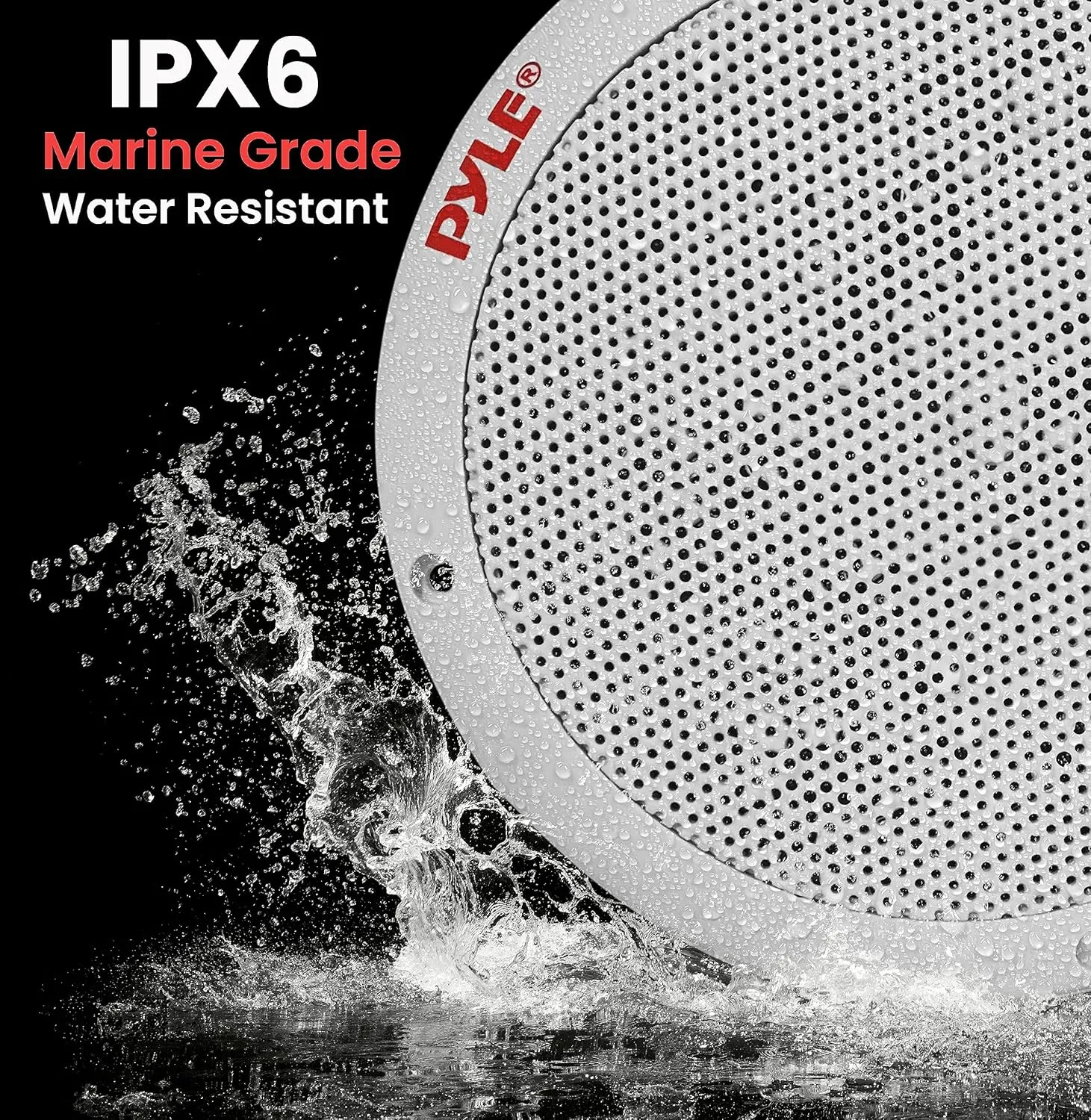 Pyle 6.5 Inch Dual Marine Speakers - 2 Way Waterproof and Weather Resistant Outdoor Stereo Sound System with 400 Watt Power, Polypropylene Cone and Butyl Rubber Surround - 1 Pair - PLMR605W(White)