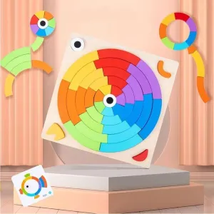 Round Rainbow Puzzle Board X BL-Multicolour for kids Age 3 