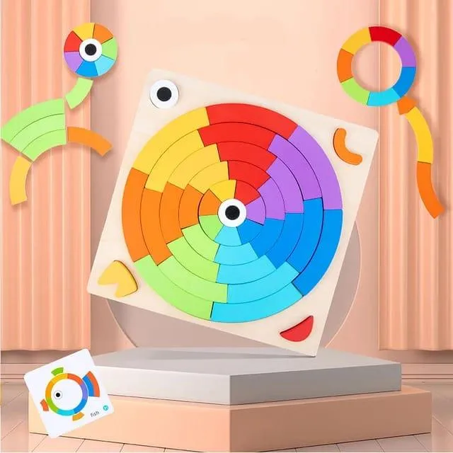 Round Rainbow Puzzle Board X BL-Multicolour for kids Age 3 