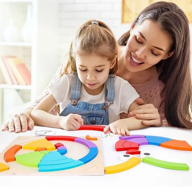 Round Rainbow Puzzle Board X BL-Multicolour for kids Age 3 