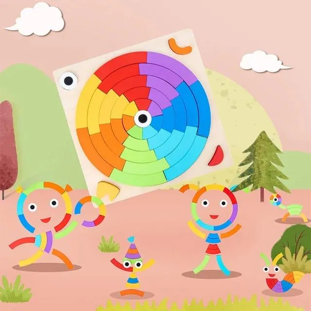 Round Rainbow Puzzle Board X BL-Multicolour for kids Age 3 